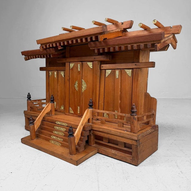 1980s Japanese Kamidana Sanja-Miya Home Shrine Wooden Temple, 1980s For Sale - Image 5 of 13