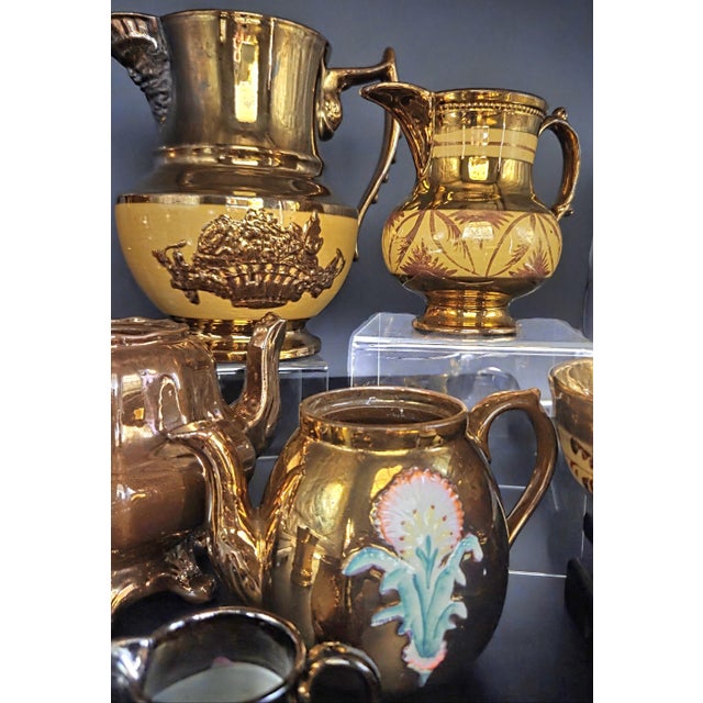 19th Century Antique English Copper Lustreware Collection- 12 Piece Set For Sale - Image 15 of 18