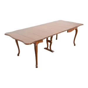John Widdicomb French Provincial Solid Cherry Wood Extension Dining Table, Newly Refinished