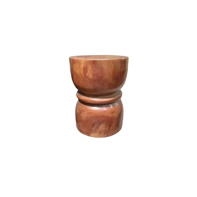 Sculptural Side Table Crafted From Solid Mango Wood For Sale - Image 4 of 5