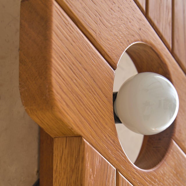 Brown Pair of French Elm Sconces in the Manner of Maison Regain, 1970s For Sale - Image 8 of 11