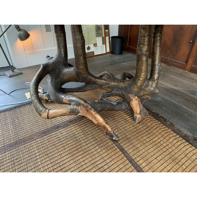 Rustic Antique Elm Tree Root Desk For Sale - Image 3 of 6