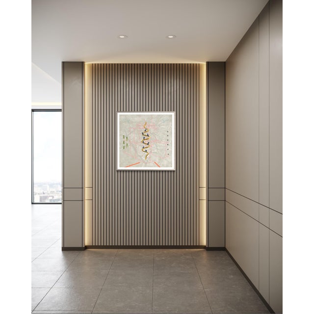 Gray The Oblique Perspective by Steve Moors, 38"x"38" Framed For Sale - Image 8 of 11