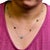 2020s 14K White Gold Bezel Set Mixed Gemstone 7 Station Adjustable 18"-24" Necklace For Sale - Image 5 of 6