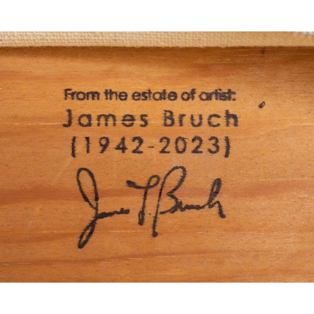 Textile Abstract Oil Painting on Canvas by James L. Bruch For Sale - Image 7 of 7