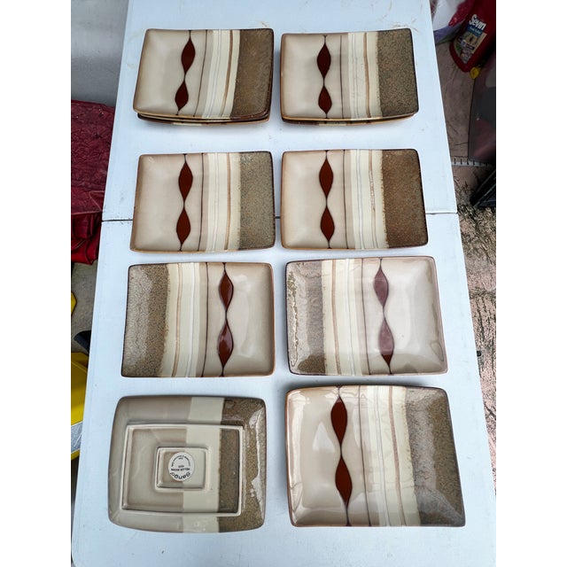 Vintage Rectangular Earthtone Plates -11 For Sale - Image 4 of 10