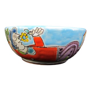 Vintage Desimone Italy Colorful Italian Smell the Spring Flowers 6" Bowl For Sale