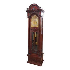 Antique Late 19th Century Victorian Mahogany 9 Tube Tall Case Grandfather Clock