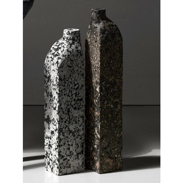 Cast Stone Sculptural Vases by Donatas Zukauskas, Set of 2 For Sale - Image 4 of 9