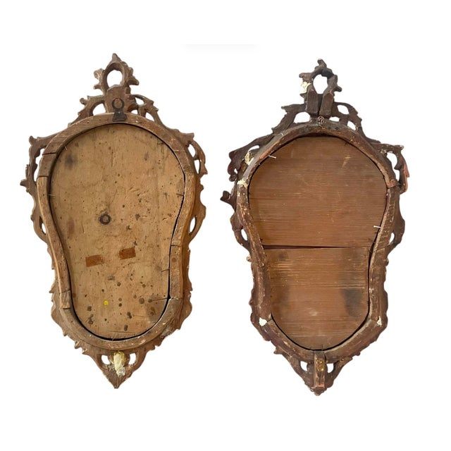 Pair of 18th Century Venetian Giltwood Rococo Etched Glass Mirrors For Sale - Image 9 of 13