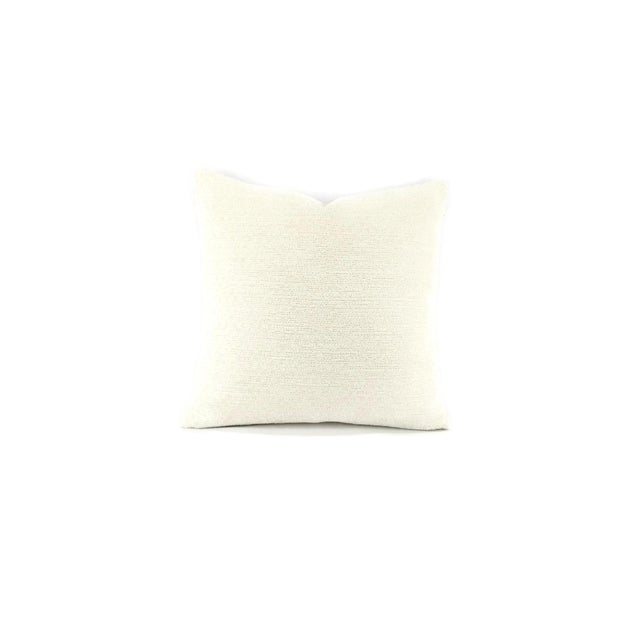From Beach Hill is Arches in the color white pillow cover. This is a thick tread woven chenille in a silky white color. A...