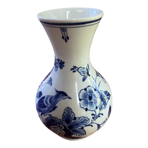 Vintage Royal Delft Hand-Painted Blue Vase