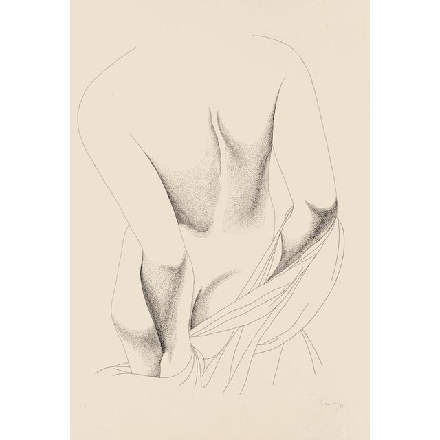 Woman from Shoulders is an original black and white etching on paper, realized by the Italian artist Giacomo Porzano...