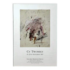 Vintage Cy Twombly 1997 German Exhibition Print, Framed