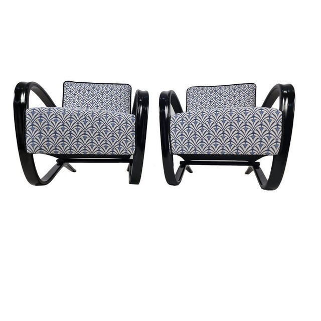 Set of H 269 Lounge Chairs by Jindřich Halabala for Up Zavody, 1940s For Sale - Image 6 of 15