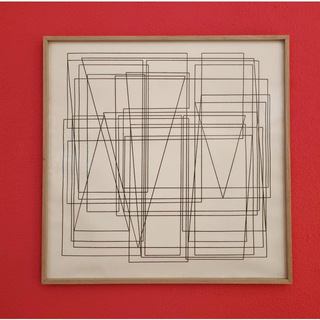 Théodore Bally, Large Architectural Drawing, 1960, Graphite, Framed For Sale - Image 4 of 4