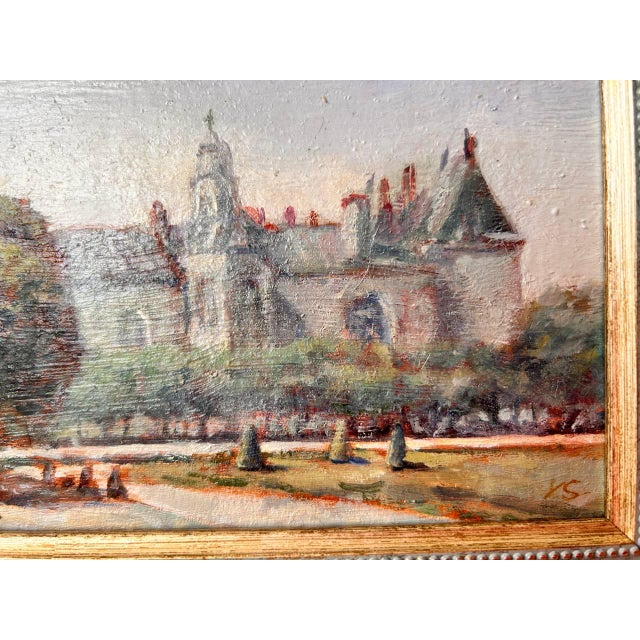 Framed Original Painting Fontainebleau Palace Landscape by Valeriya S. For Sale - Image 4 of 12
