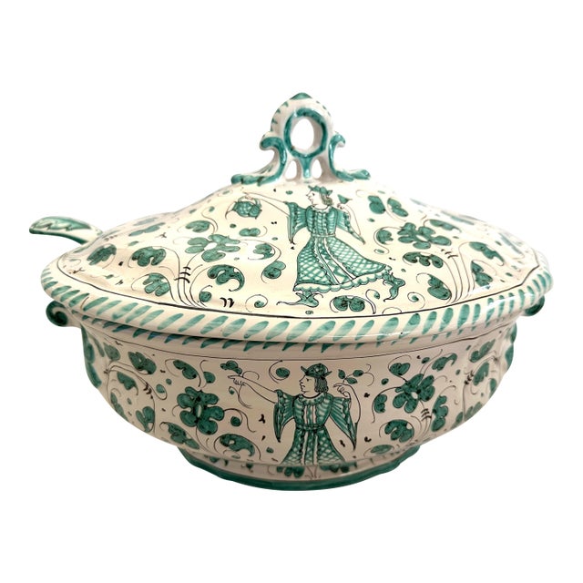 Deruta Maiolica Soup Tureen W/Spoon For Sale