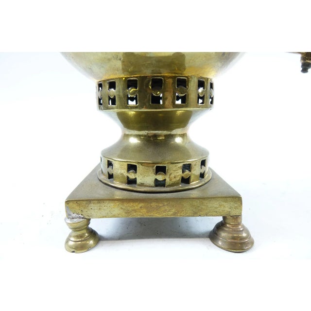 Antique Brass Russian Samovar 19th Century With Stamps For Sale - Image 4 of 7