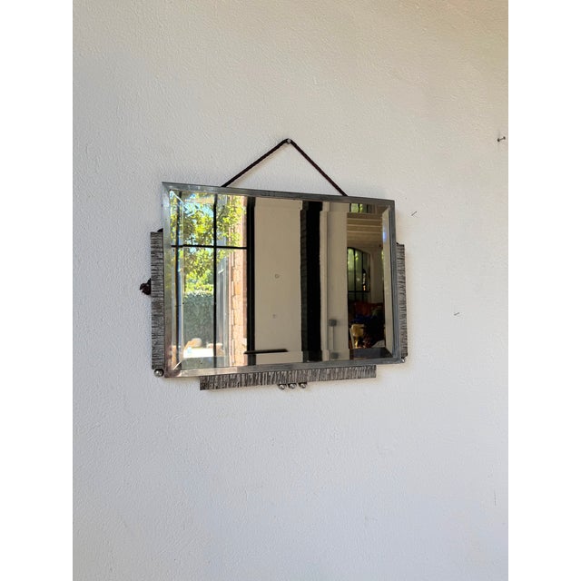 Art Deco Silver-Plated Metal Mirror, 1930s For Sale - Image 3 of 18