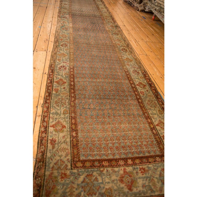 Sand Vintage Distressed Bijar Rug Runner - 3'5" x 16'3" For Sale - Image 8 of 9