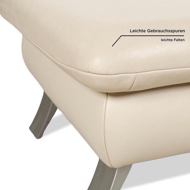 Beige Leather Rossini Ottoman from Koinor For Sale - Image 5 of 12