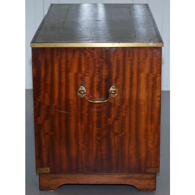 Reprodux Campaign Chest of Drawers with Leather Top by Bevan Funnell For Sale - Image 12 of 18