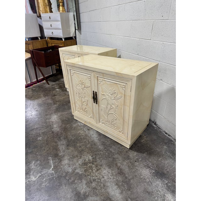 1970s Henredon Goatskin Cabinets - A Pair For Sale - Image 5 of 11