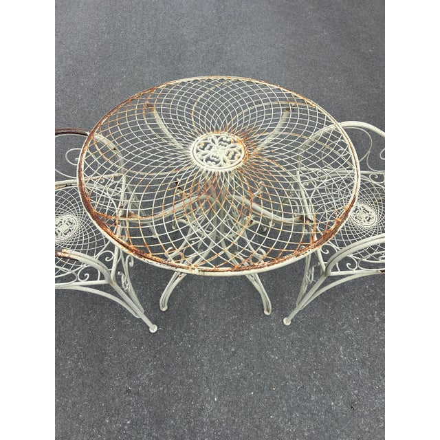 Beige Vintage Decorative French Patio Bistro Set *** For Sale - Image 8 of 8
