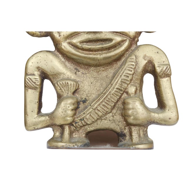 Late 20th Century Inca Deity Brass Bookends, a Pair For Sale - Image 5 of 8