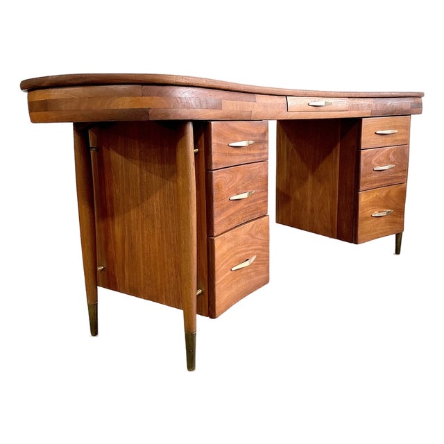 Mid Century Modern Kidney Shaped Desk For Sale