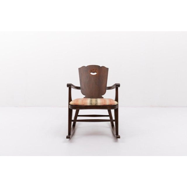 Mid-Century Scandinavian Rocking Chair For Sale - Image 3 of 14
