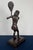 Metal Mid 20th Century Mid Century Modern Solid Cast Brass Tennis Player Statue – Antiqued Patinated Brass Female Athlete Sculpture - Unsigned For Sale - Image 7 of 10