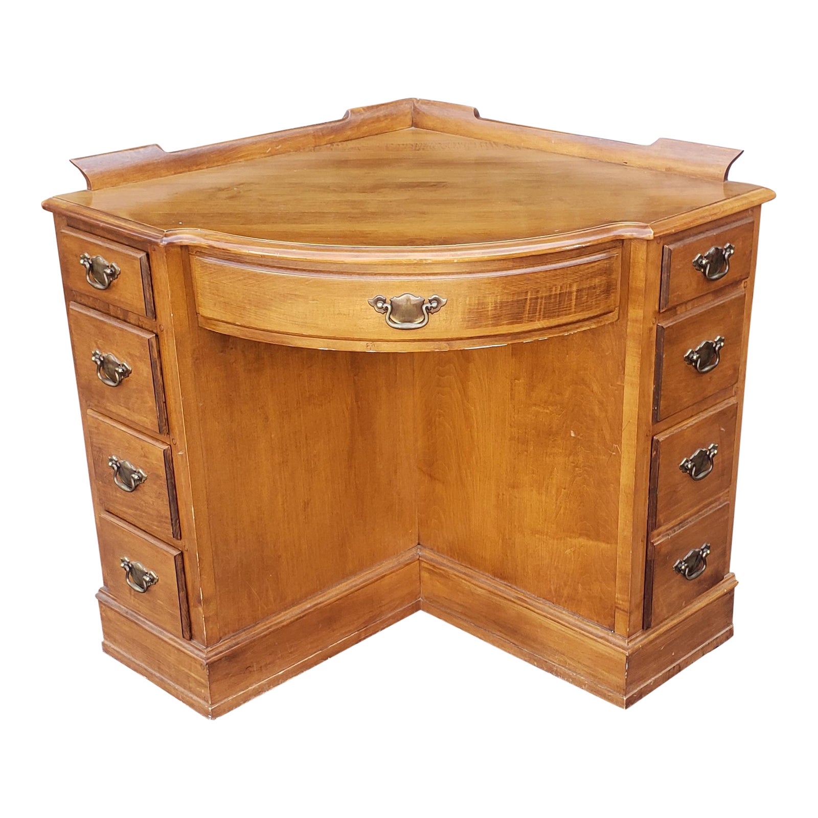 Tell City Furniture Young Republic Group Solid Rock Maple Corner Desk C1970s Chairish