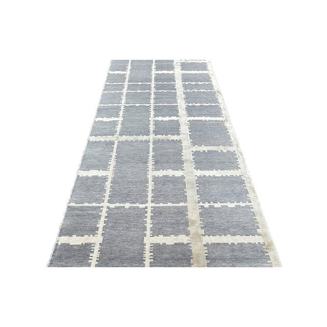 Handwoven Modern Runner Rug 4x14 For Sale - Image 4 of 9
