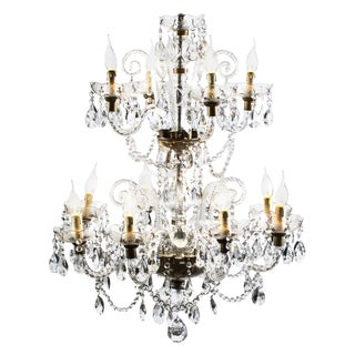 Venetian Two-Tier Crystal Chandelier For Sale