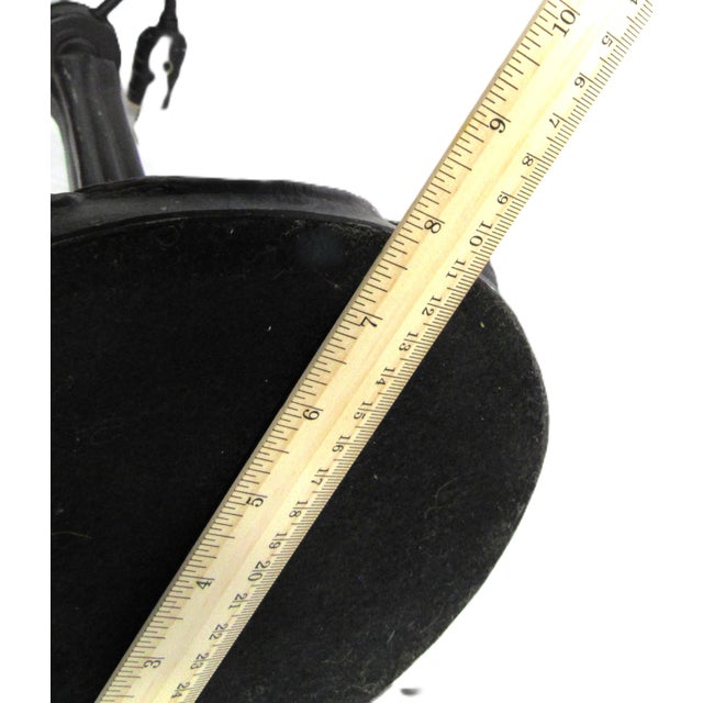 Vintage Tiffany Style Iron Bronze Lamp With Shade For Sale - Image 10 of 16