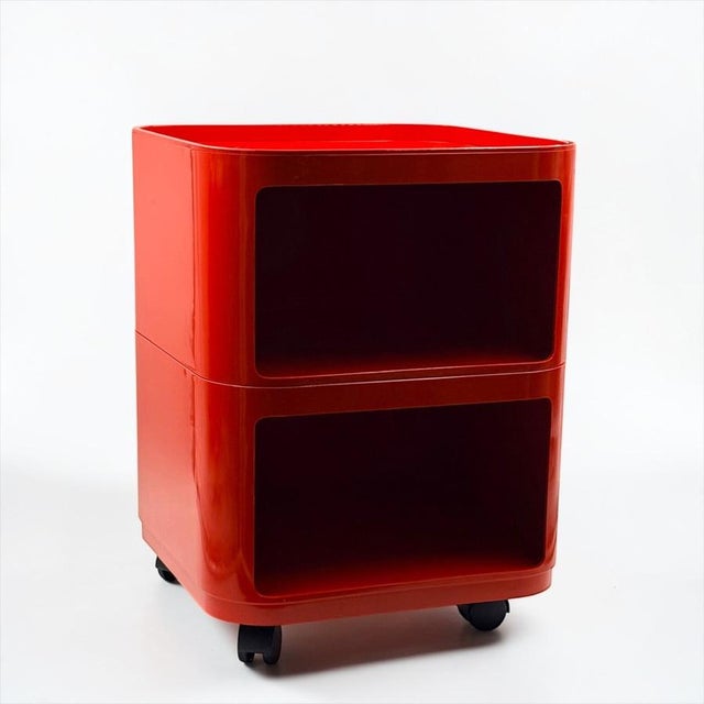 Plastic Red Square Components Storage Unit by Anna Castelli Ferrieri for Kartell, 1960s For Sale - Image 7 of 17