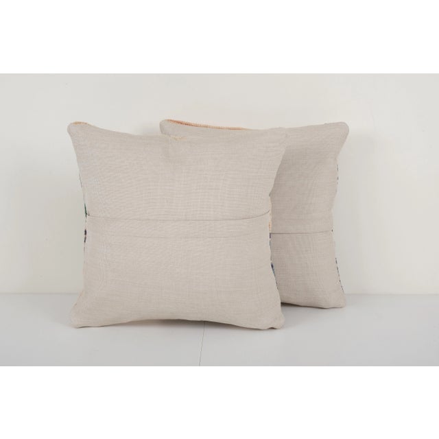 2010s Handmade Oushak Carpet Pillow - a Pair For Sale - Image 5 of 6