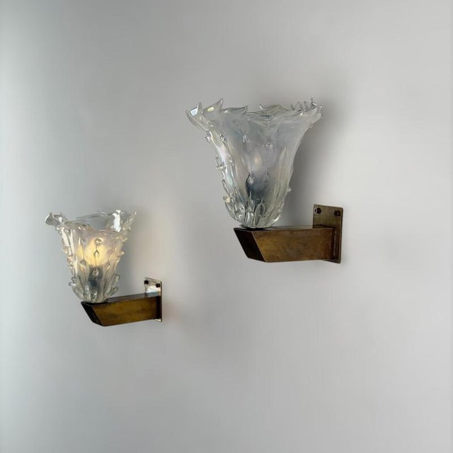 Art Deco Medusa Piccola Wall Sconces from Ercole Barovier, 1940, Set of 2 For Sale - Image 4 of 18