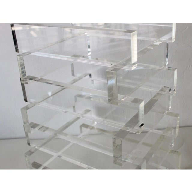 Vintage Stacked Lucite End Side Accent Table Base Mid Century Hollywood Regency For Sale In Miami - Image 6 of 10