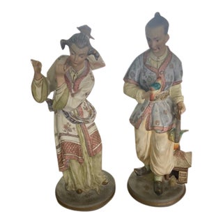 1960s Andrea Japanese 2 Porcelain Figurines For Sale