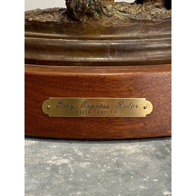 Late 20th Century 20th Century Realist Pony Express Rider by Keith Christie For Sale - Image 5 of 8