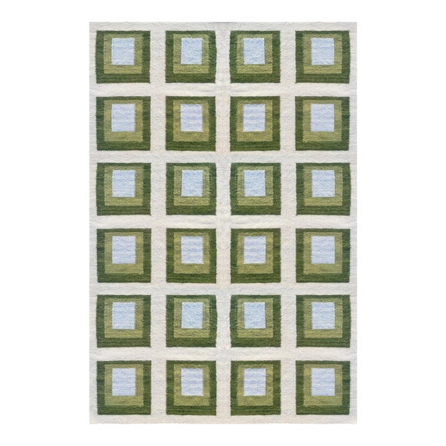 Color Study Handwoven Wool Flatweave 10' x 14' Rug - Topanga For Sale