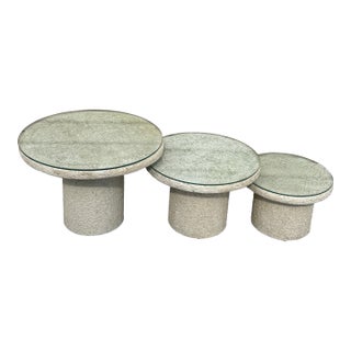 1980 Nested Mushroom Tables - Set of 3 For Sale