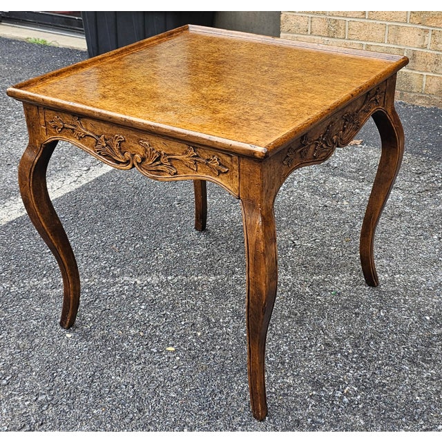 Provincial Style Carved Fruitwood Single-Drawer Side Table For Sale In Washington DC - Image 6 of 10