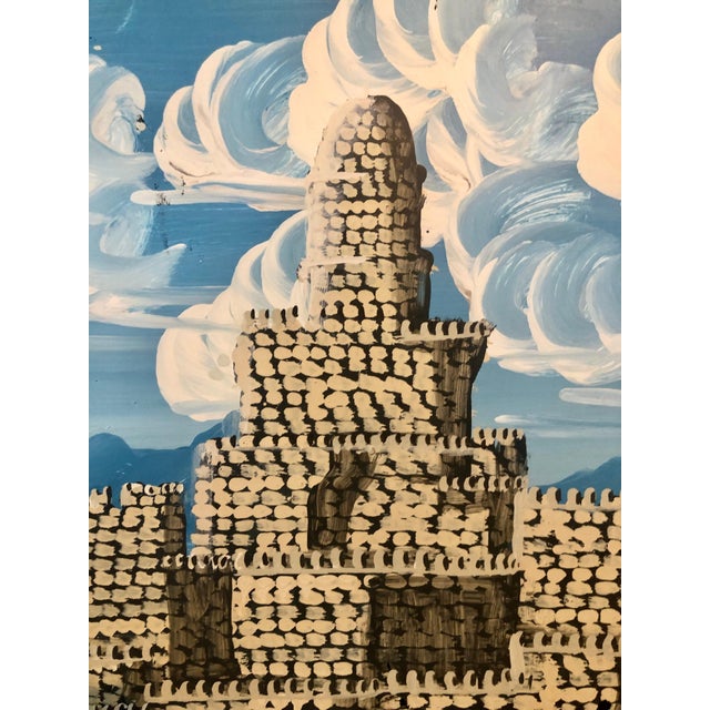 JERUSALEM, Vielle du David, (City of David) Superlac (enamel) painting on paper, hand signed, titled and dated....