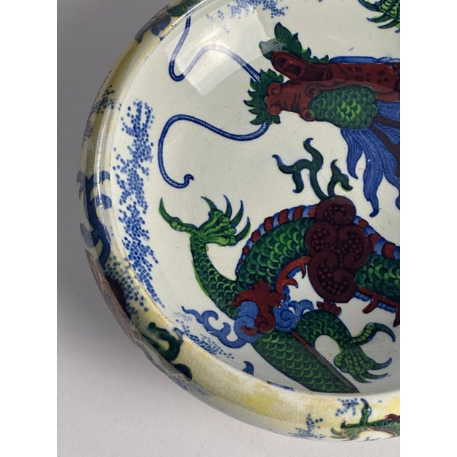 1930s Vintage Dragon Bowl in Hand-Painted Ceramic by Frederick Rhead, 1930s For Sale - Image 5 of 10