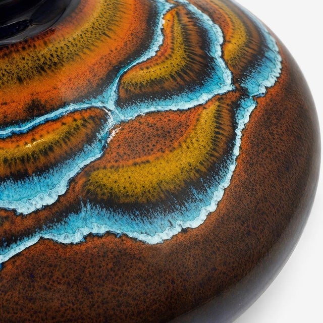 1980s Vintage Polychrome Glazed Ceramic Pebble Vase, 1980s For Sale - Image 5 of 8