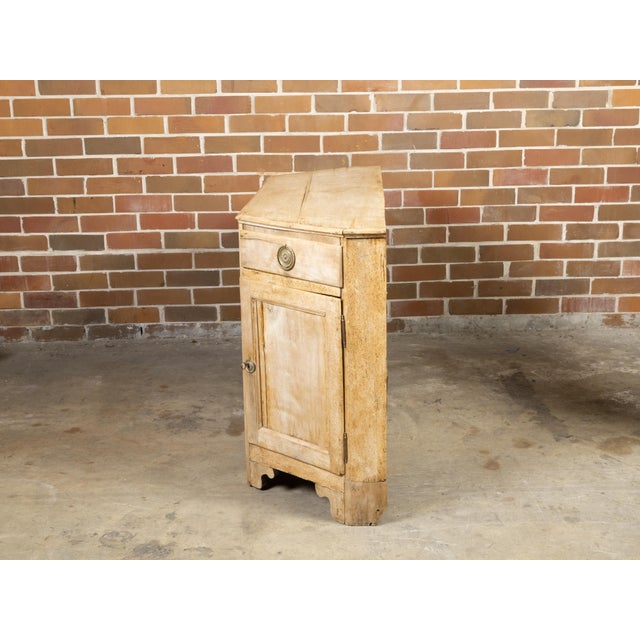 Italian Early 19th Century Bleached Credenza with Canted Sides Doors and Drawers For Sale - Image 9 of 12